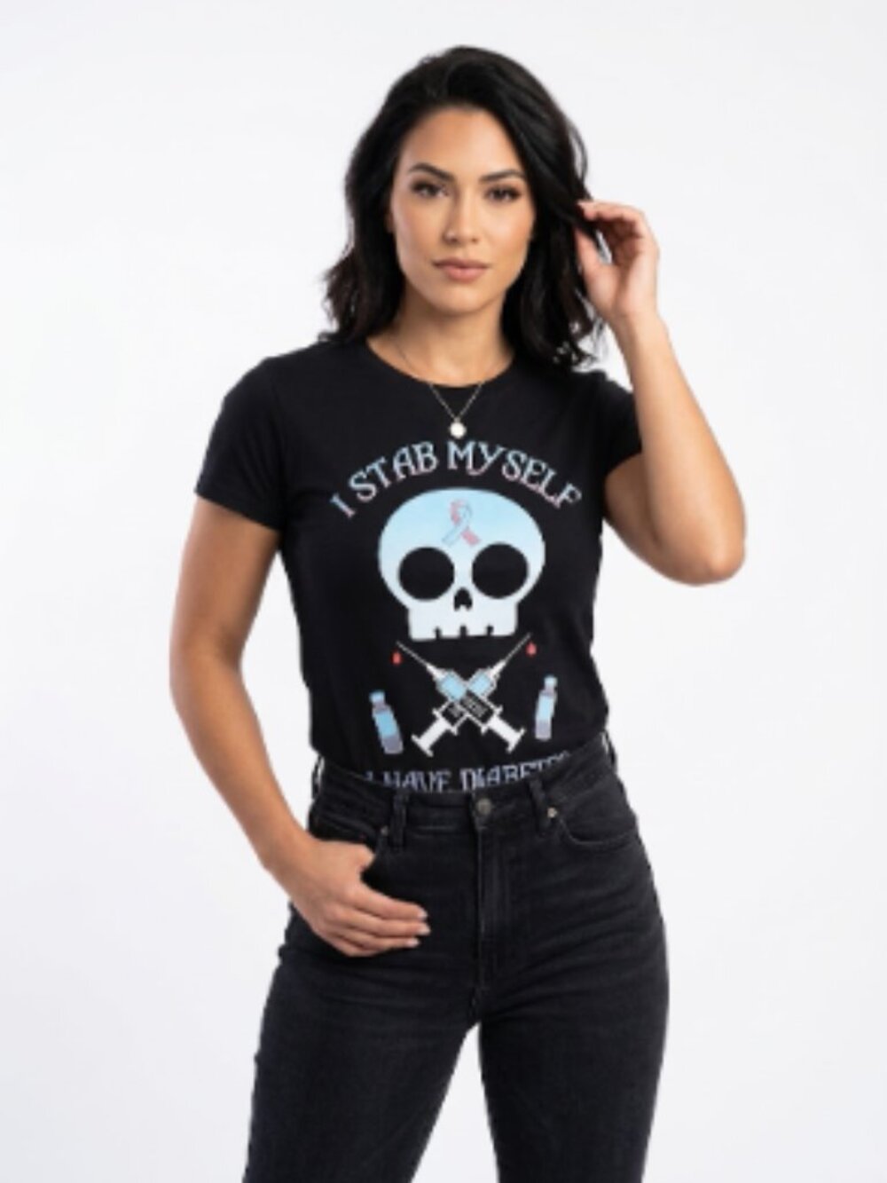 Fruit of the Loom Women's Diabetes Awareness Tee Black Small